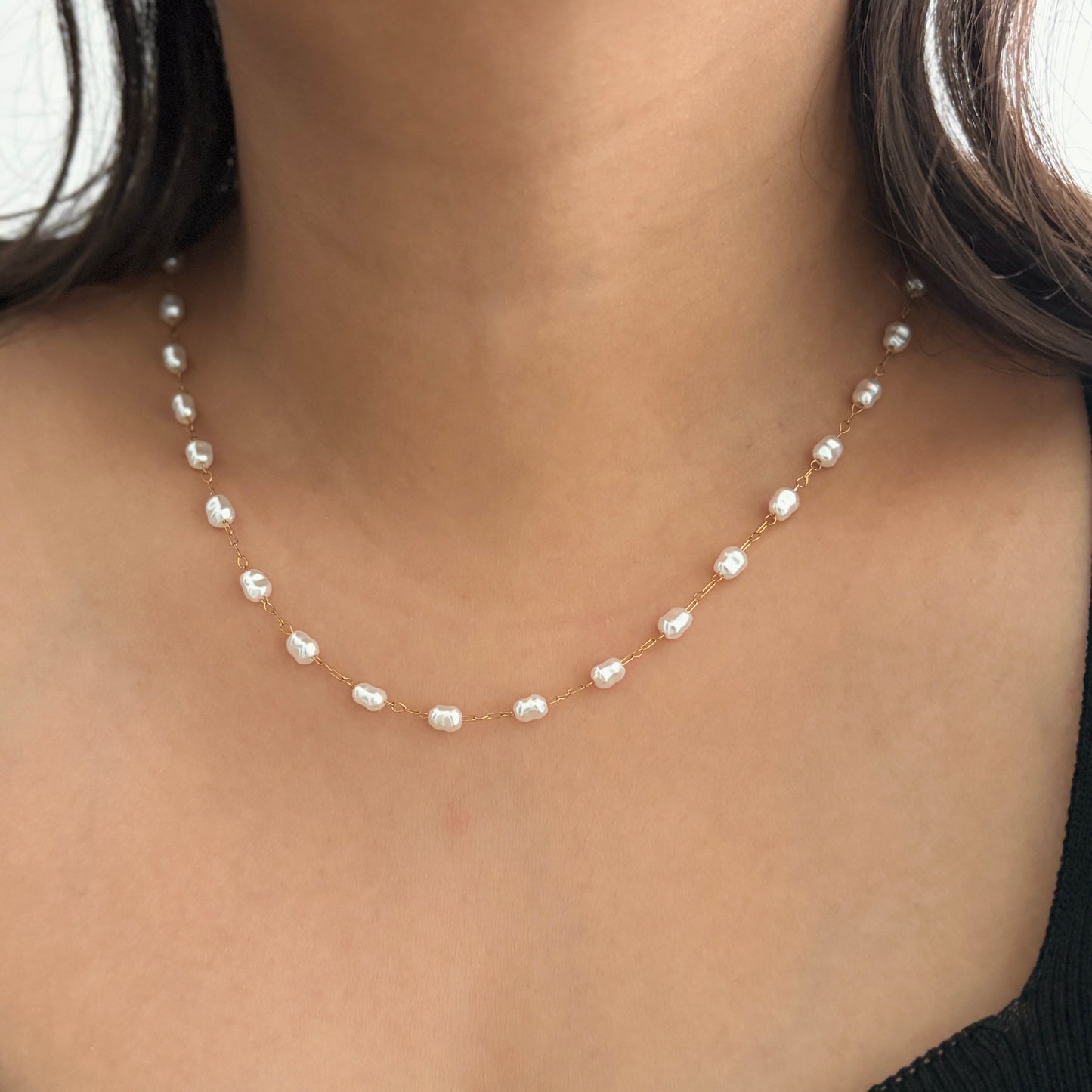 Amara pearl necklace - 18k gold plated (pre-booking)