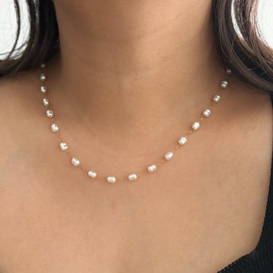 Amara pearl necklace - 18k gold plated (pre-booking)