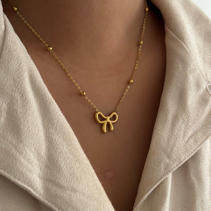 Bow necklace - 18k gold plated