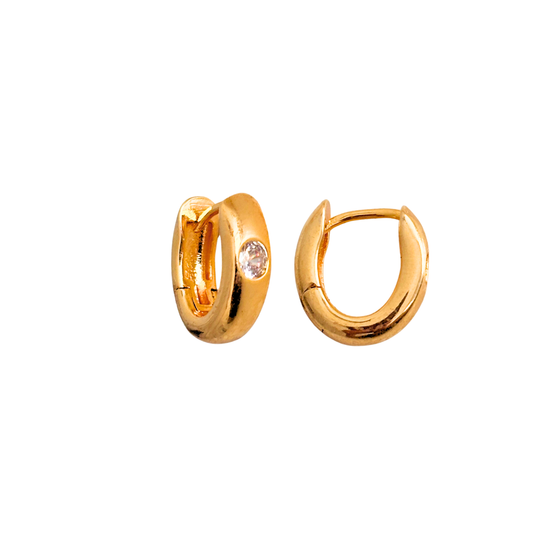 Leena crystal hoop earrings- 18k gold plated
