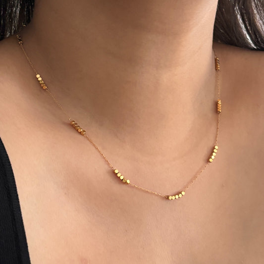 Sylvia Beaded Necklace - 18k Gold Plated