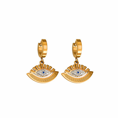 Evil eye drop earrings - 18k gold plated
