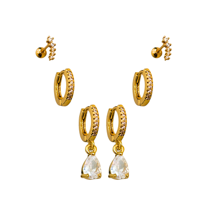 Rachel ear stack - 18k gold plated