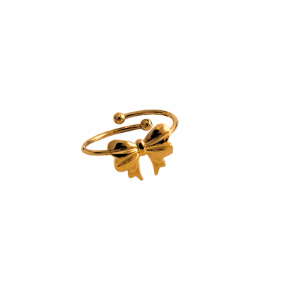 Bow ring - 18k gold plated