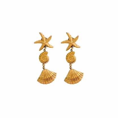 Starfish earrings - 18k gold plated