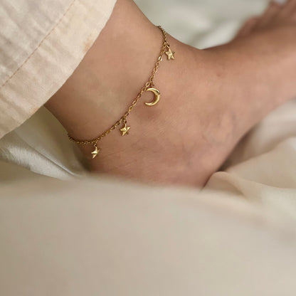Moonlight anklet - 18k gold plated