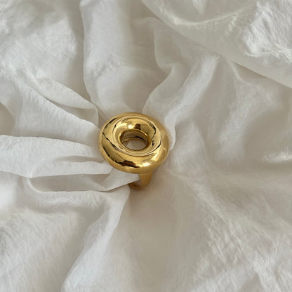 Donut ring - 18k gold plated