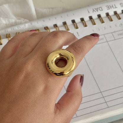 Donut ring - 18k gold plated