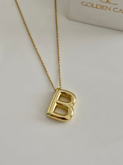Initial necklace : B - 18k gold plated