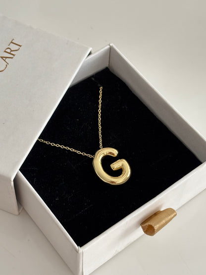 Initial necklace : G - 18k gold plated