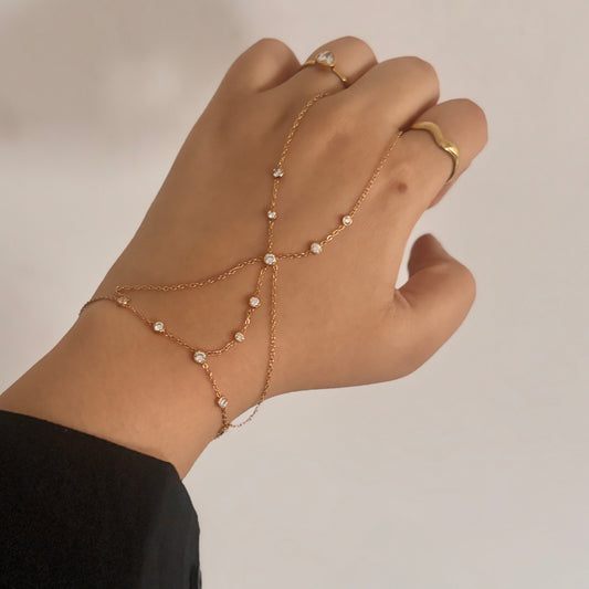 Jasmine Handchain - 18k gold plated