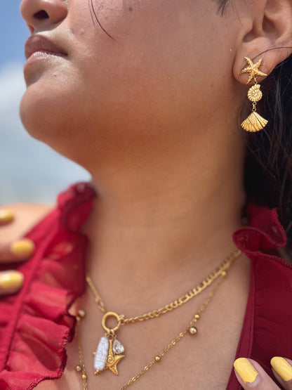 Starfish earrings - 18k gold plated