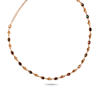 Violet Vintage Gemstone Choker - 18k Gold Plated