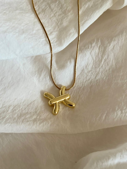 Zodiac necklace : Pisces - 18k gold plated