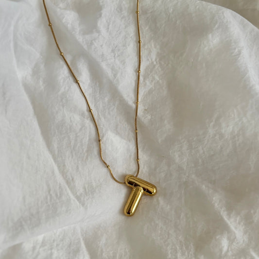 Initial necklace: T