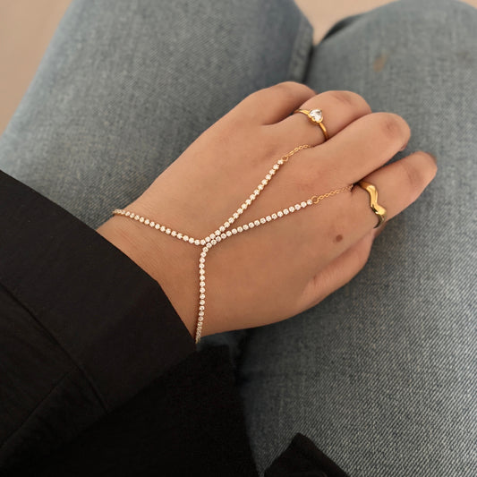 Tennis Handchain - 18k gold plated