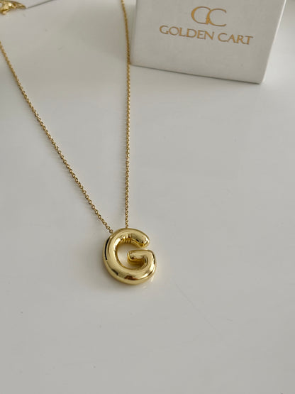 Initial necklace : G - 18k gold plated