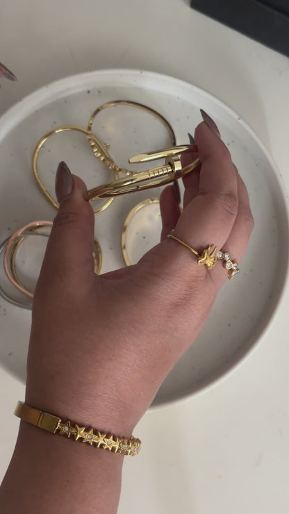 Classic Nail Baby Size Band - 18k Gold Plated